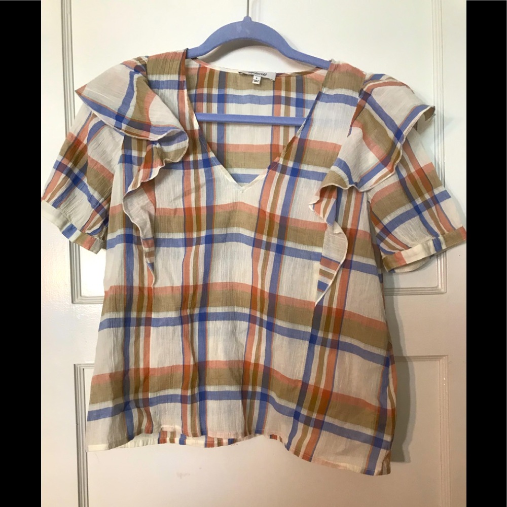 Madewell Ruffle Sleeve Boho Blouse